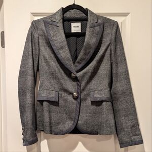 Moschino Cheap and Chic Vintage Gray Tweed Wool Blazer Size 6